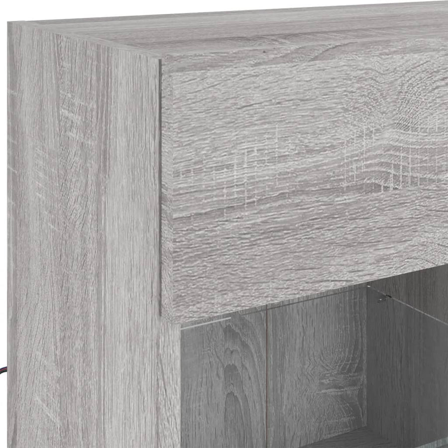 Tv-Wandmeubel Met Led-Verlichting 78,5X30X60,5 Cm 1 78.5 x 30 x 60.5 cm Grijs sonoma