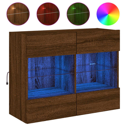 Tv-Wandmeubel Met Led 78,5X30X60,5 Cm Bruineikenkleurig 1 78.5 x 30 x 60.5 cm bruin eikenkleur