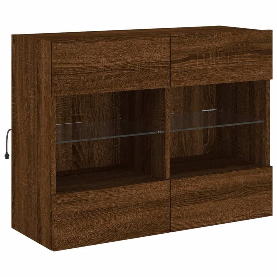 Tv-Wandmeubel Met Led 78,5X30X60,5 Cm Bruineikenkleurig 1 78.5 x 30 x 60.5 cm bruin eikenkleur