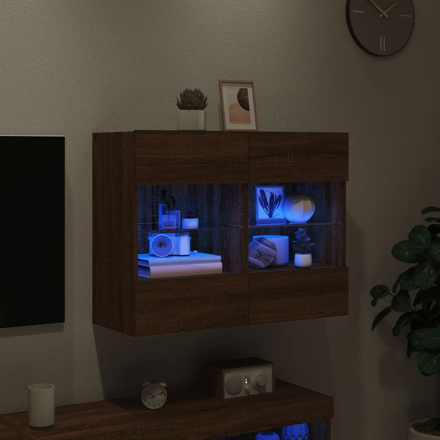 Tv-Wandmeubel Met Led 78,5X30X60,5 Cm Bruineikenkleurig 1 78.5 x 30 x 60.5 cm bruin eikenkleur