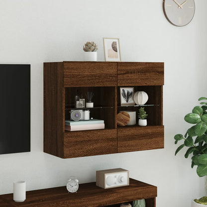 Tv-Wandmeubel Met Led 78,5X30X60,5 Cm Bruineikenkleurig 1 78.5 x 30 x 60.5 cm bruin eikenkleur
