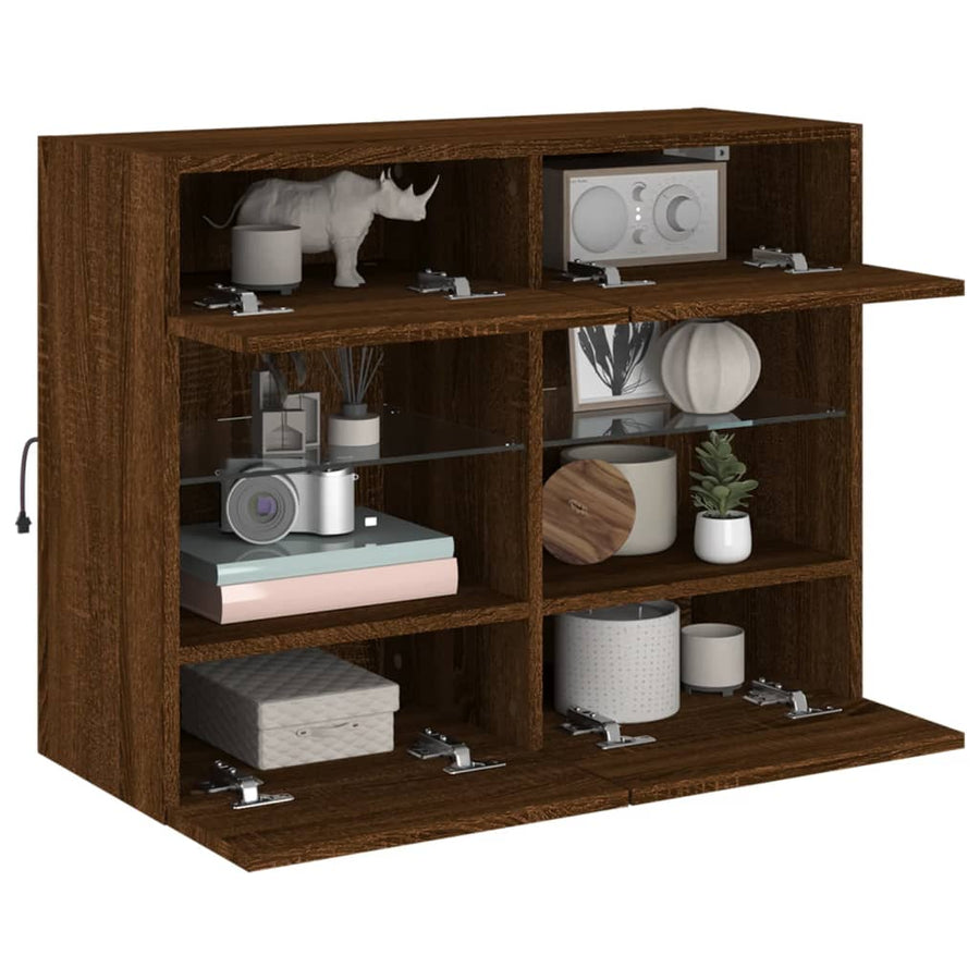 Tv-Wandmeubel Met Led 78,5X30X60,5 Cm Bruineikenkleurig 1 78.5 x 30 x 60.5 cm bruin eikenkleur