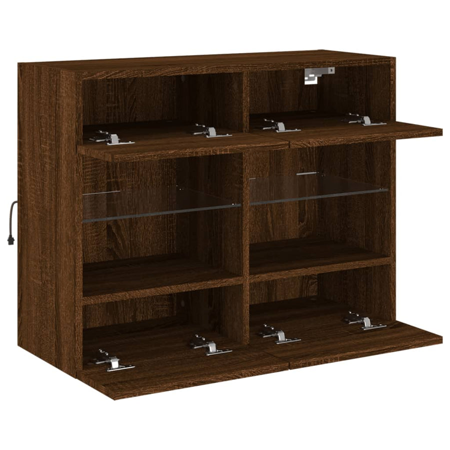 Tv-Wandmeubel Met Led 78,5X30X60,5 Cm Bruineikenkleurig 1 78.5 x 30 x 60.5 cm bruin eikenkleur