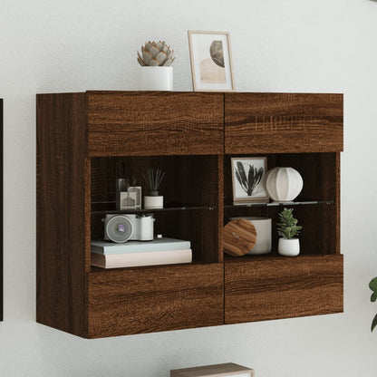 Tv-Wandmeubel Met Led 78,5X30X60,5 Cm Bruineikenkleurig 1 78.5 x 30 x 60.5 cm bruin eikenkleur