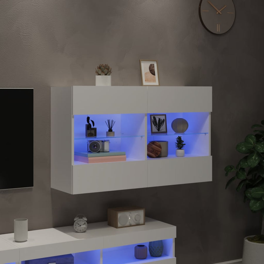 Tv-Wandmeubel Met Led-Verlichting 98,5X30X60,5 Cm 1