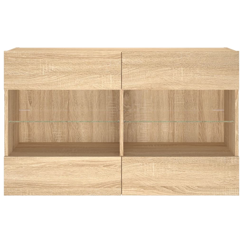 Tv-Wandmeubel Met Led-Verlichting 98,5X30X60,5 Cm 1 98.5 x 30 x 60.5 cm Sonoma eiken
