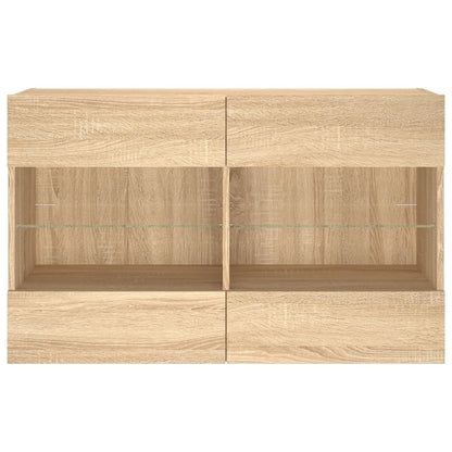 Tv-Wandmeubel Met Led-Verlichting 98,5X30X60,5 Cm 1 98.5 x 30 x 60.5 cm Sonoma eiken