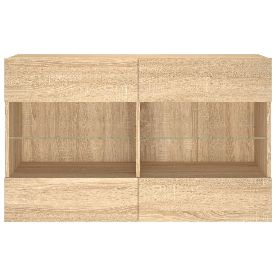 Tv-Wandmeubel Met Led-Verlichting 98,5X30X60,5 Cm 1 98.5 x 30 x 60.5 cm Sonoma eiken