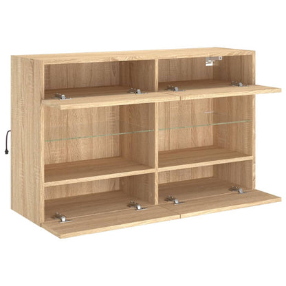 Tv-Wandmeubel Met Led-Verlichting 98,5X30X60,5 Cm 1 98.5 x 30 x 60.5 cm Sonoma eiken