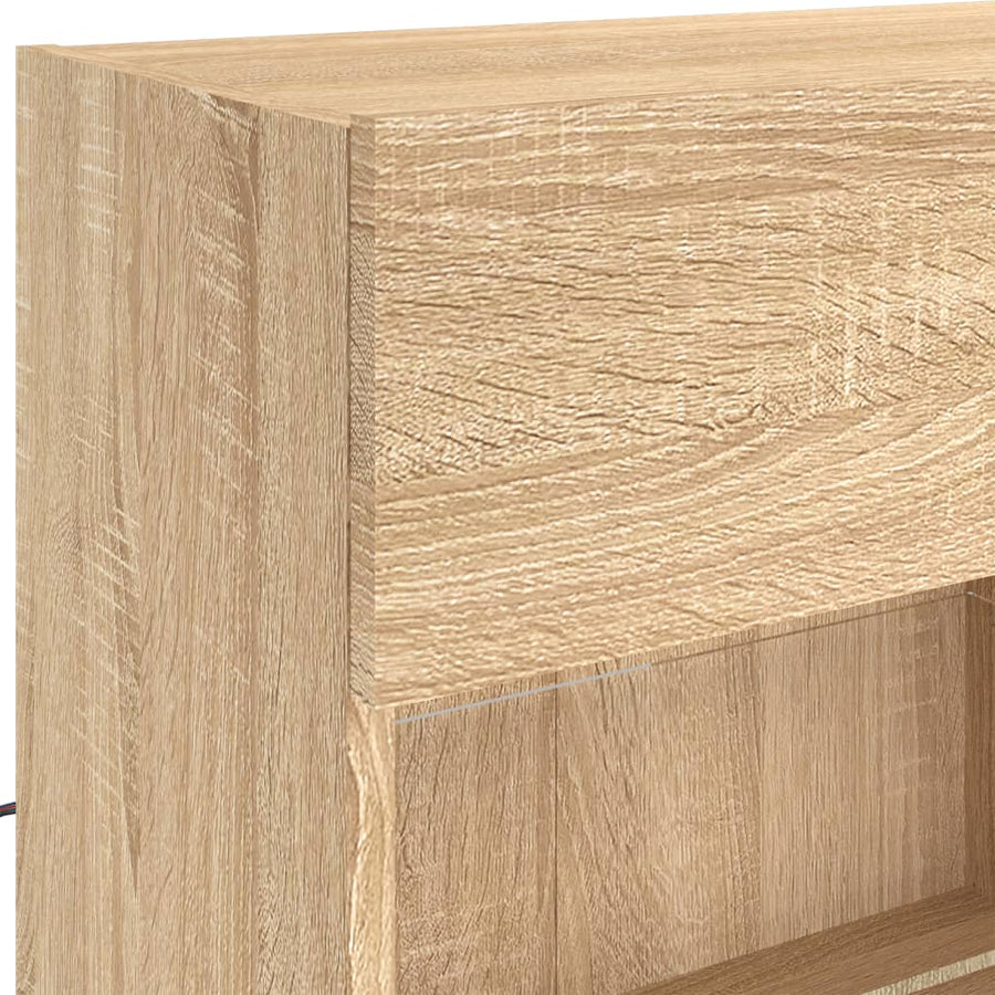 Tv-Wandmeubel Met Led-Verlichting 98,5X30X60,5 Cm 1 98.5 x 30 x 60.5 cm Sonoma eiken