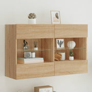 Tv-wandmeubel 98,5x30x60,5 cm sonoma eiken met led
