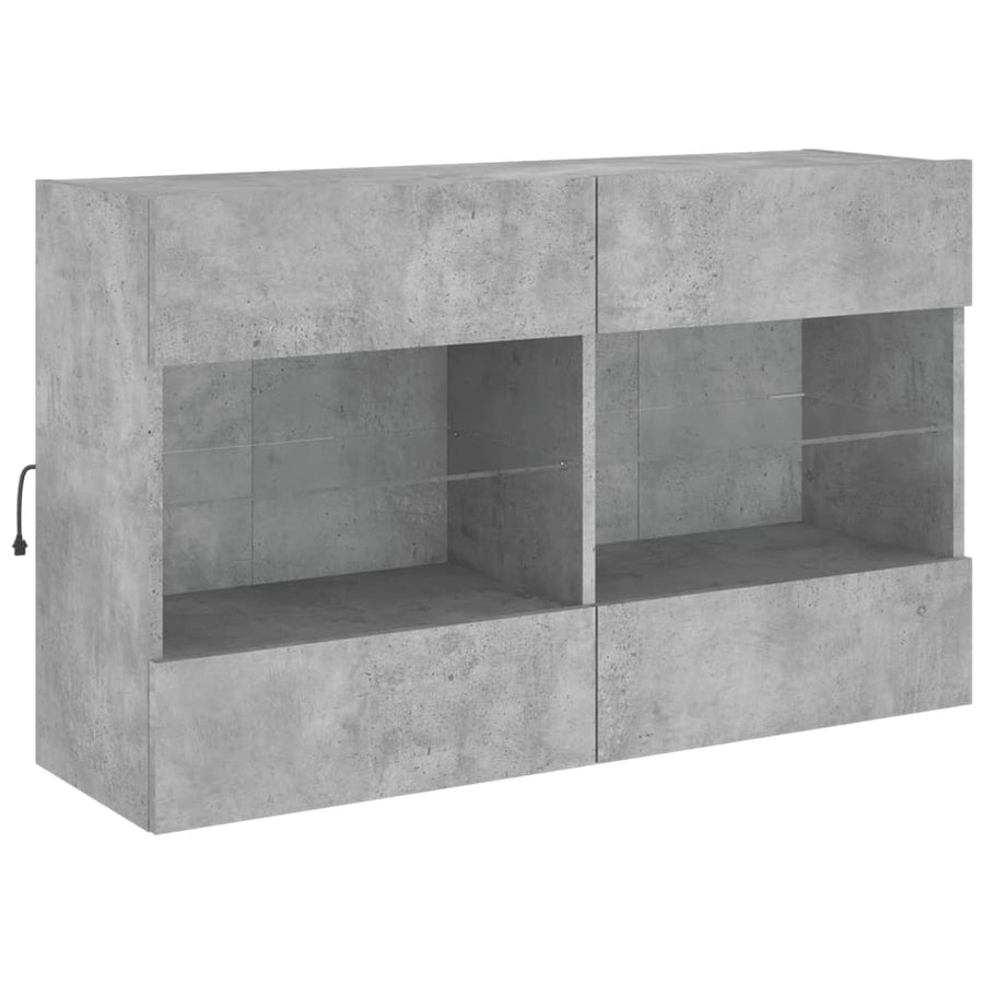 Tv-Wandmeubel Met Led-Verlichting 98,5X30X60,5 Cm 1 98.5 x 30 x 60.5 cm Betongrijs