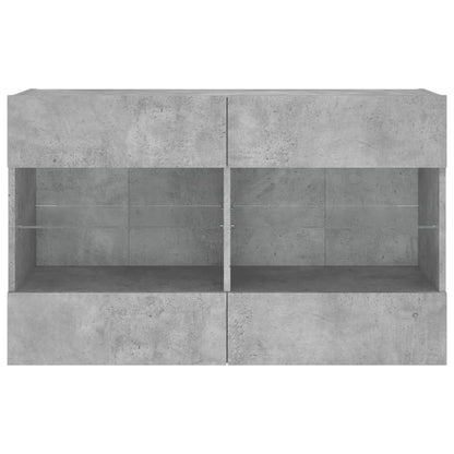 Tv-Wandmeubel Met Led-Verlichting 98,5X30X60,5 Cm 1 98.5 x 30 x 60.5 cm Betongrijs