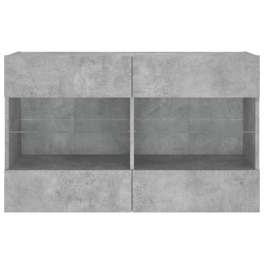 Tv-Wandmeubel Met Led-Verlichting 98,5X30X60,5 Cm 1 98.5 x 30 x 60.5 cm Betongrijs