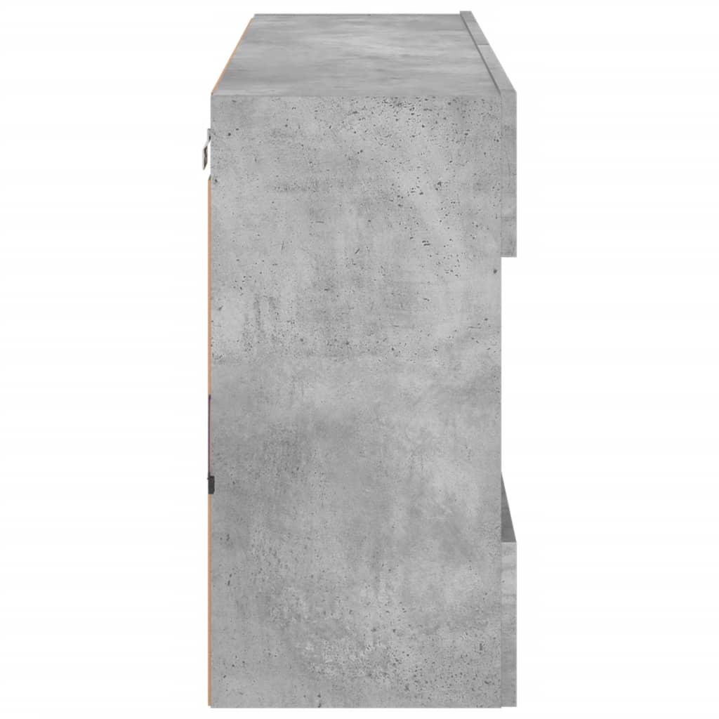 Tv-Wandmeubel Met Led-Verlichting 98,5X30X60,5 Cm 1 98.5 x 30 x 60.5 cm Betongrijs