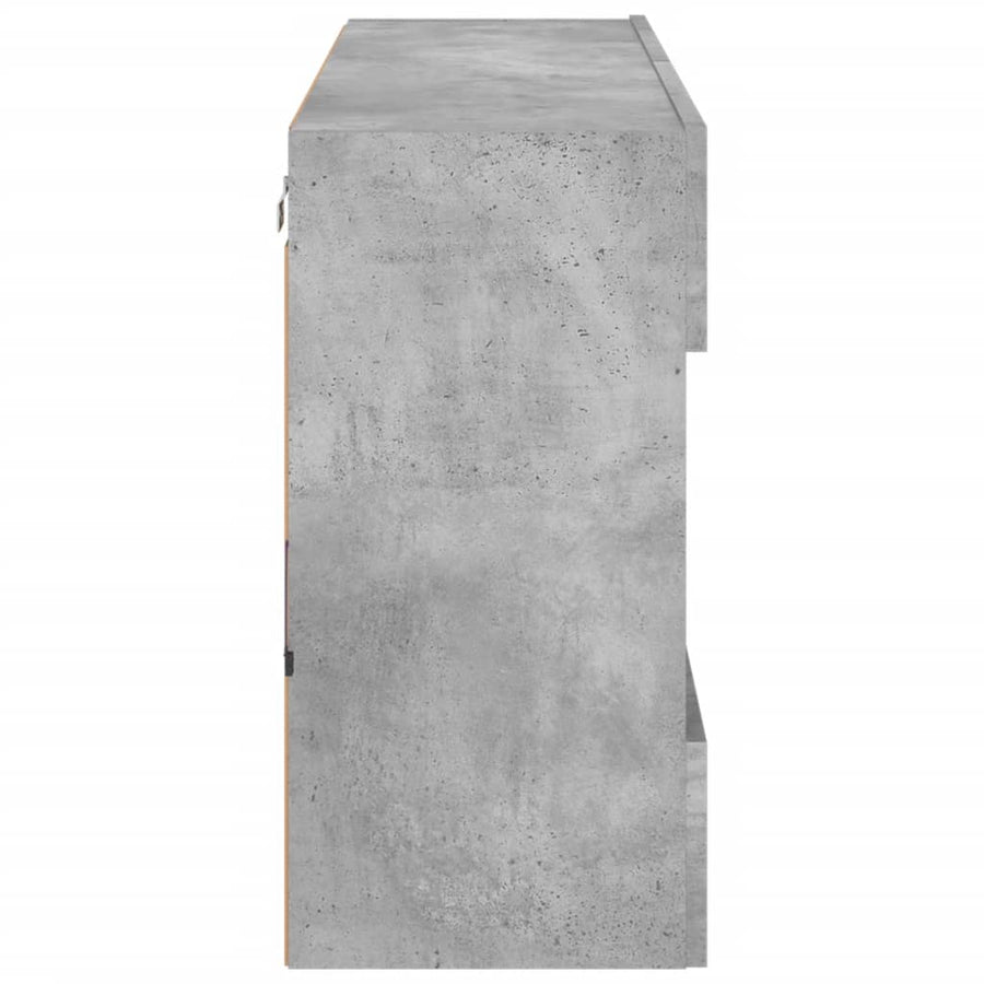 Tv-Wandmeubel Met Led-Verlichting 98,5X30X60,5 Cm 1 98.5 x 30 x 60.5 cm Betongrijs