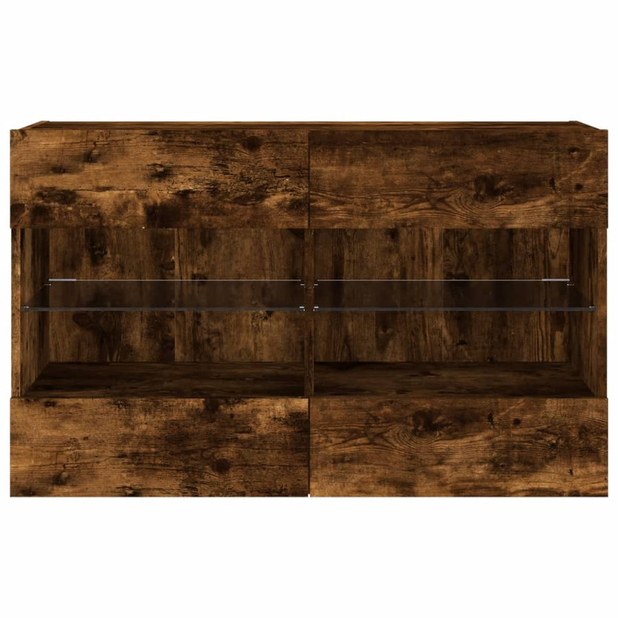Tv-Wandmeubel Met Led-Verlichting 98,5X30X60,5 Cm 1 98.5 x 30 x 60.5 cm Gerookt eiken