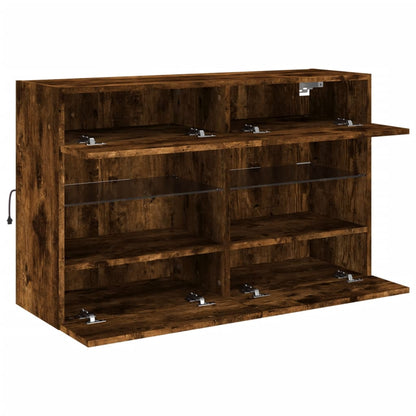 Tv-Wandmeubel Met Led-Verlichting 98,5X30X60,5 Cm 1 98.5 x 30 x 60.5 cm Gerookt eiken