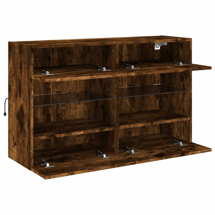 Tv-Wandmeubel Met Led-Verlichting 98,5X30X60,5 Cm 1 98.5 x 30 x 60.5 cm Gerookt eiken