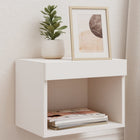 Nightstand with LEDs wall-mounted white