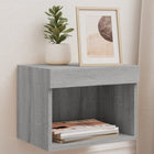LED Nightstands 2 pcs wall-mounted gray Sonoma oak