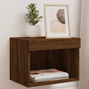 Nachtkastjes 2 st wandgemonteerd bruin eiken 40x30x30 cm