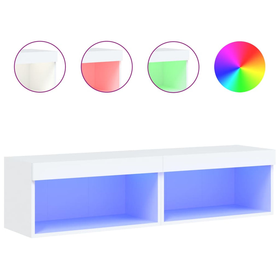 Tv-Meubels Met Led-Verlichting 2 St 60X30X30 Cm Wit