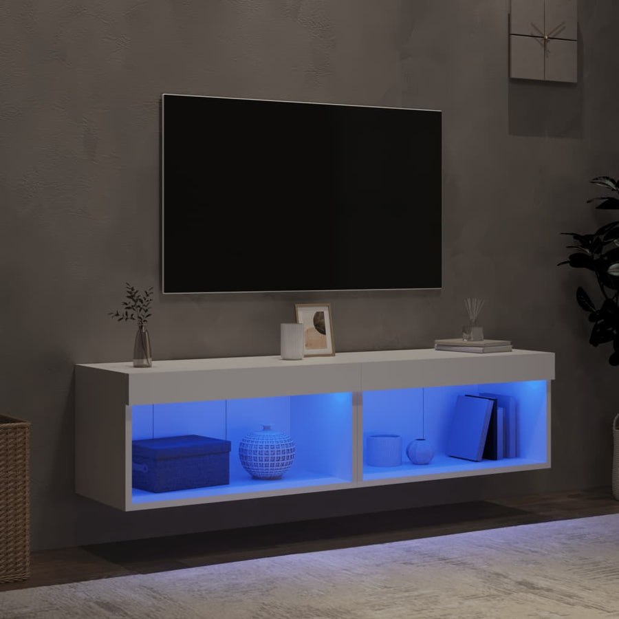 Tv-Meubels Met Led-Verlichting 2 St 60X30X30 Cm Wit