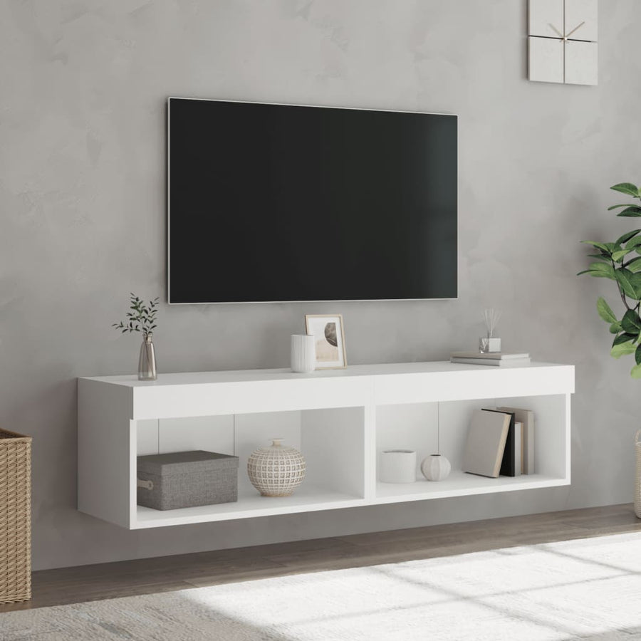 Tv-Meubels Met Led-Verlichting 2 St 60X30X30 Cm Wit