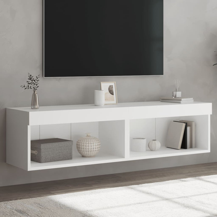 Tv-Meubels Met Led-Verlichting 2 St 60X30X30 Cm Wit