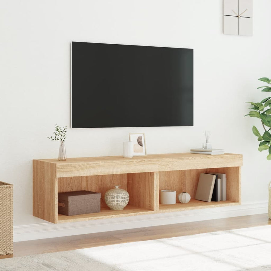 Tv-Meubels Met Led-Verlichting 2 St 60X30X30 Cm Sonoma Eiken