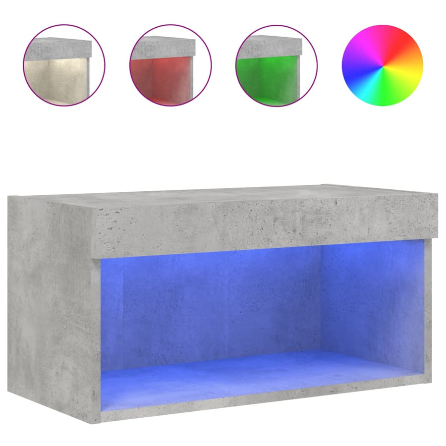 Tv-Meubel Met Led-Verlichting 60X30X30 Cm 1 60 cm Betongrijs