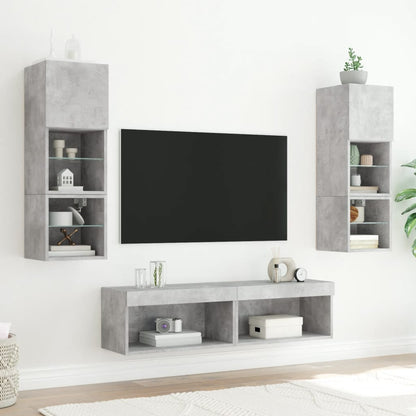 Tv-Meubel Met Led-Verlichting 60X30X30 Cm 1 60 cm Betongrijs