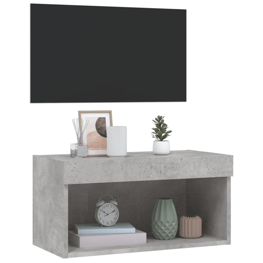Tv-Meubel Met Led-Verlichting 60X30X30 Cm 1 60 cm Betongrijs