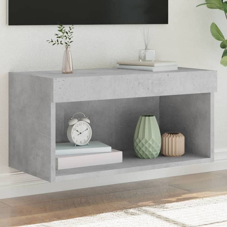 Tv-Meubel Met Led-Verlichting 60X30X30 Cm 1 60 cm Betongrijs