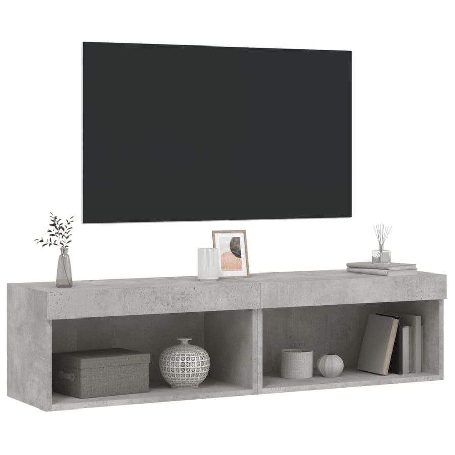 Tv-Meubels Met Led-Verlichting 2 60 x 30 x 30 cm Betongrijs