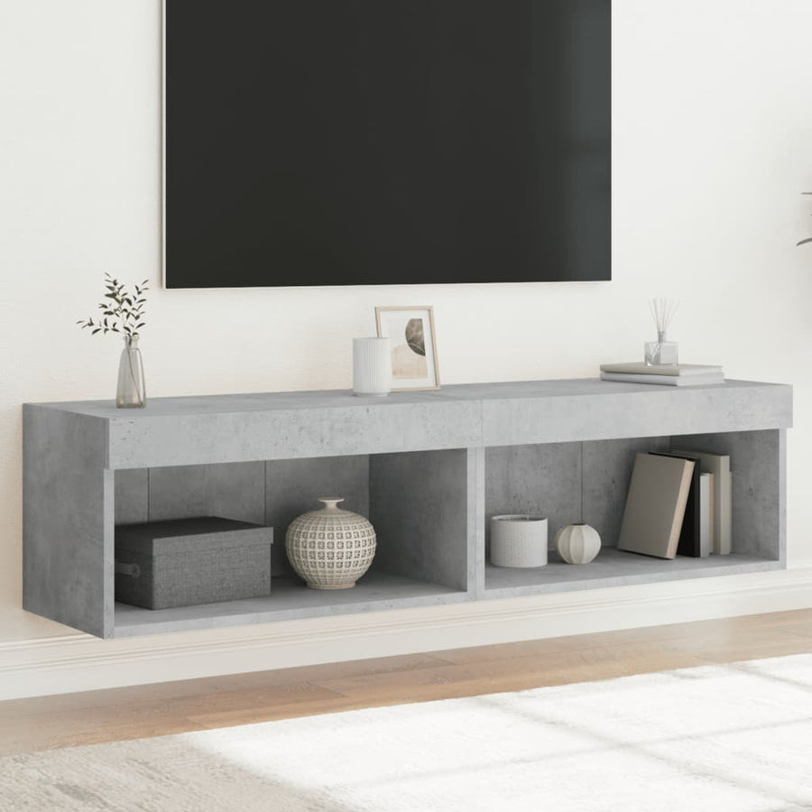 Tv-Meubels Met Led-Verlichting 2 60 x 30 x 30 cm Betongrijs