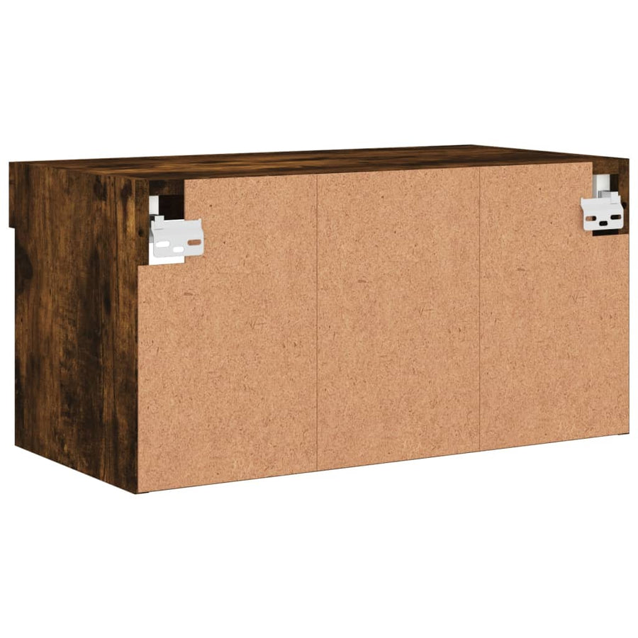 Tv-Meubel Met Led-Verlichting 60X30X30 Cm Gerookt Eikenkleurig