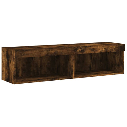 Tv-meubels met LED-verlichting 2 st 60x30x30 cm gerookt eiken