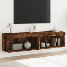 Tv-meubels met LED-verlichting 2 st 60x30x30 cm gerookt eiken