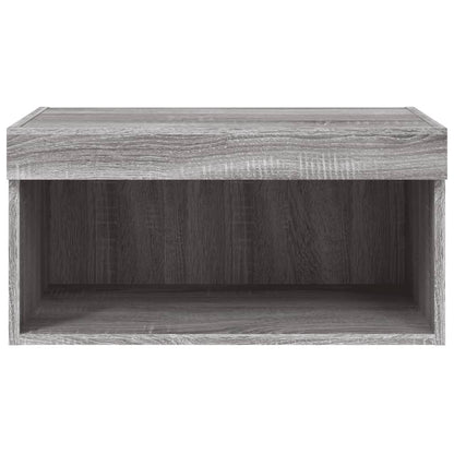 Tv-Meubel Met Led-Verlichting 60X30X30 Cm Eiken 1 60 cm Grijs sonoma