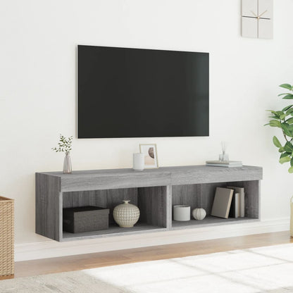 Tv-Meubels Met Led-Verlichting 60X30X30 Cm 2 60 cm Grijs sonoma