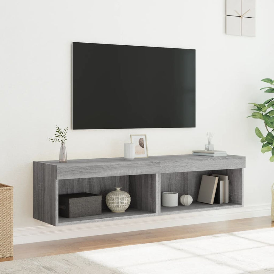 Tv-Meubels Met Led-Verlichting 60X30X30 Cm 2 60 cm Grijs sonoma