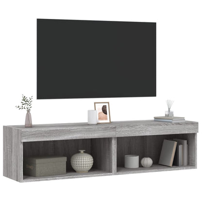 Tv-Meubels Met Led-Verlichting 60X30X30 Cm 2 60 cm Grijs sonoma