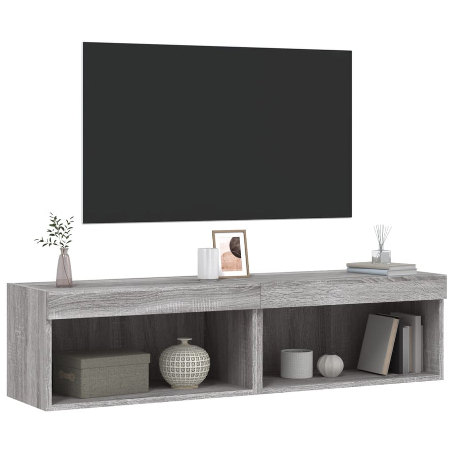 Tv-Meubels Met Led-Verlichting 60X30X30 Cm 2 60 cm Grijs sonoma