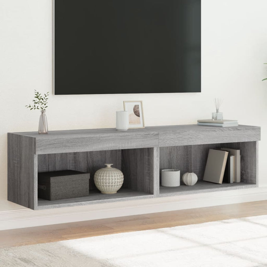 Tv-Meubels Met Led-Verlichting 60X30X30 Cm 2 60 cm Grijs sonoma