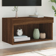 Tv-meubel 60x30x30 cm bruineikenkleur LED
