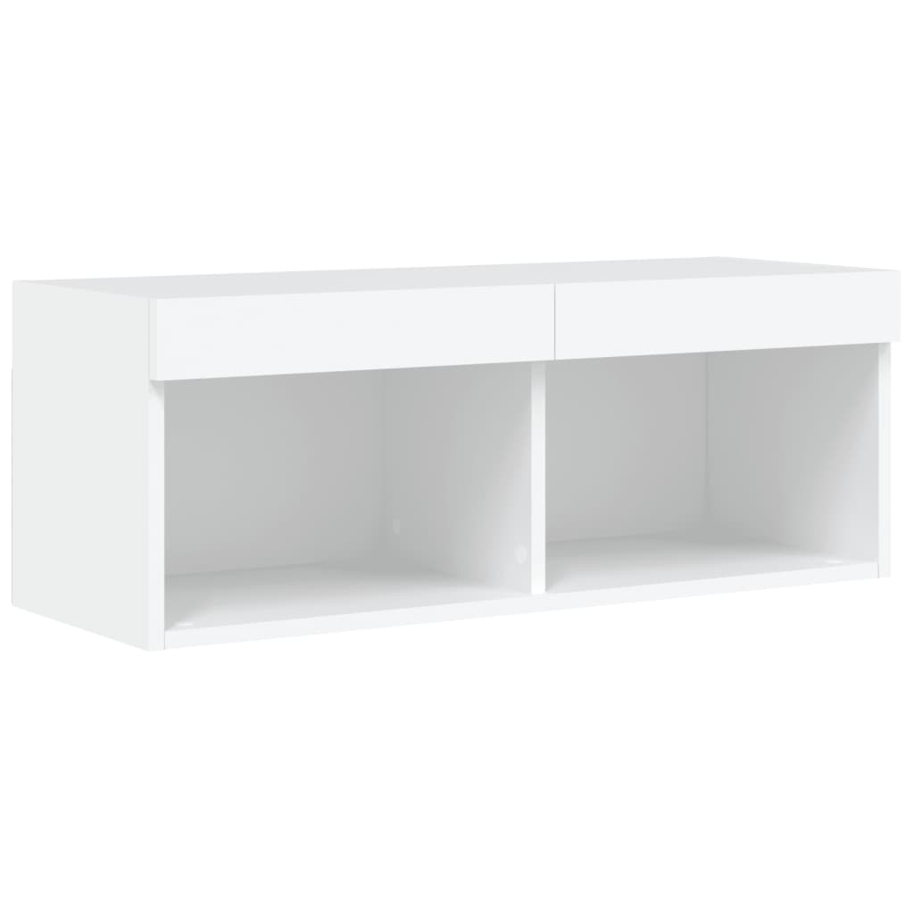 Tv-Meubel Met Led-Verlichting 80X30X30 Cm Wit
