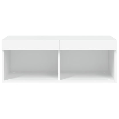 Tv-Meubel Met Led-Verlichting 80X30X30 Cm Wit