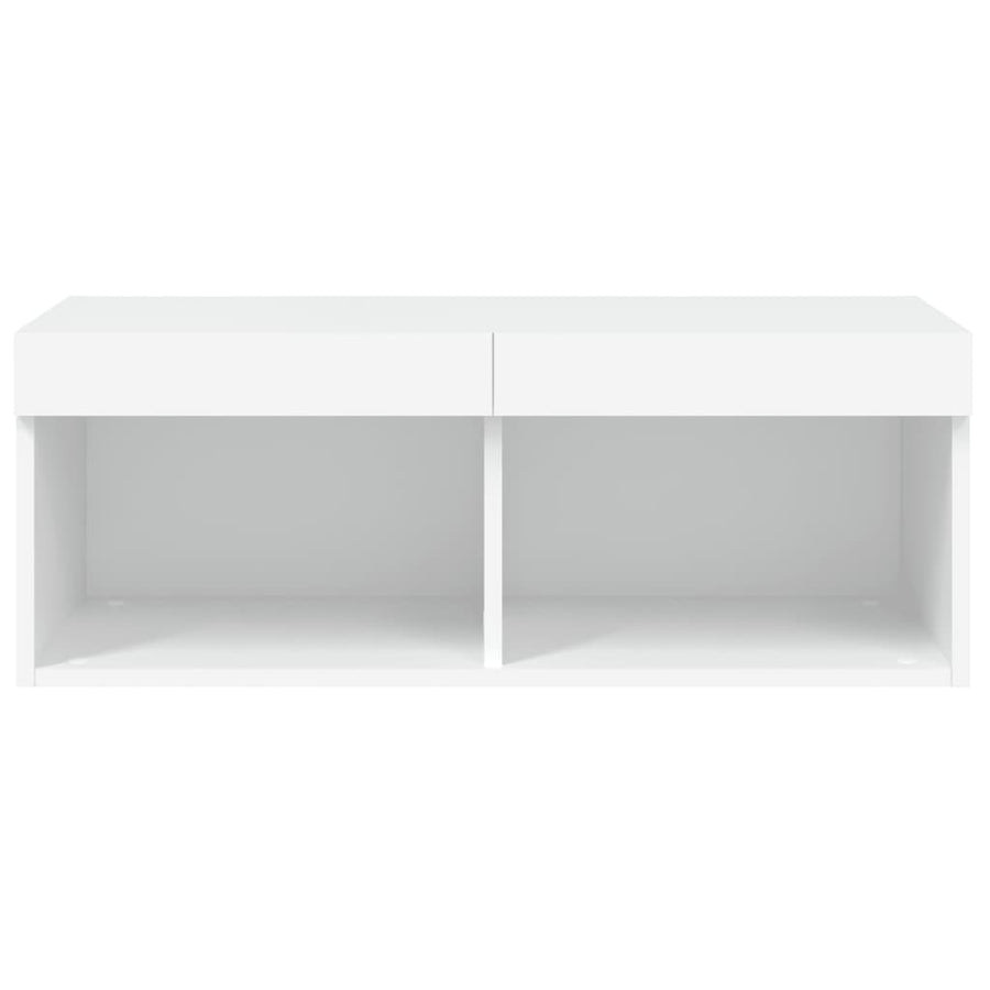 Tv-Meubel Met Led-Verlichting 80X30X30 Cm Wit